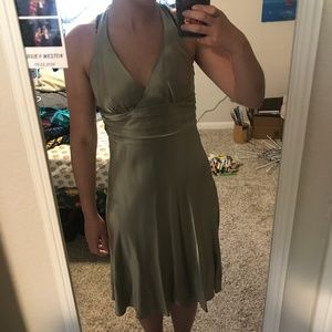 Satiny Halter Dress